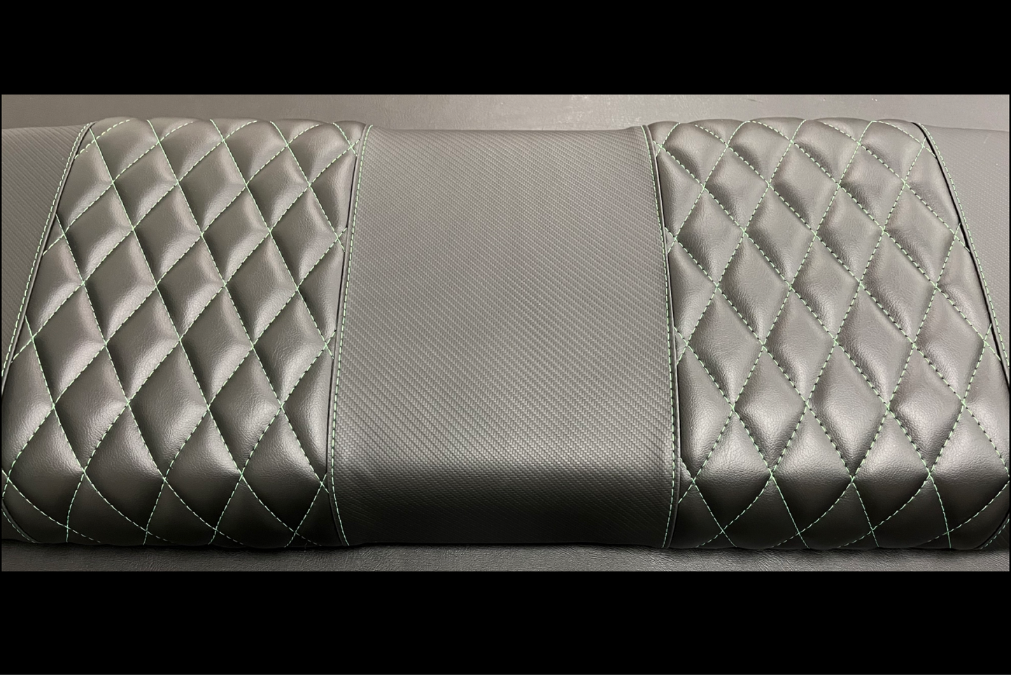 Black Carbon Fiber with Lime Green Stitching